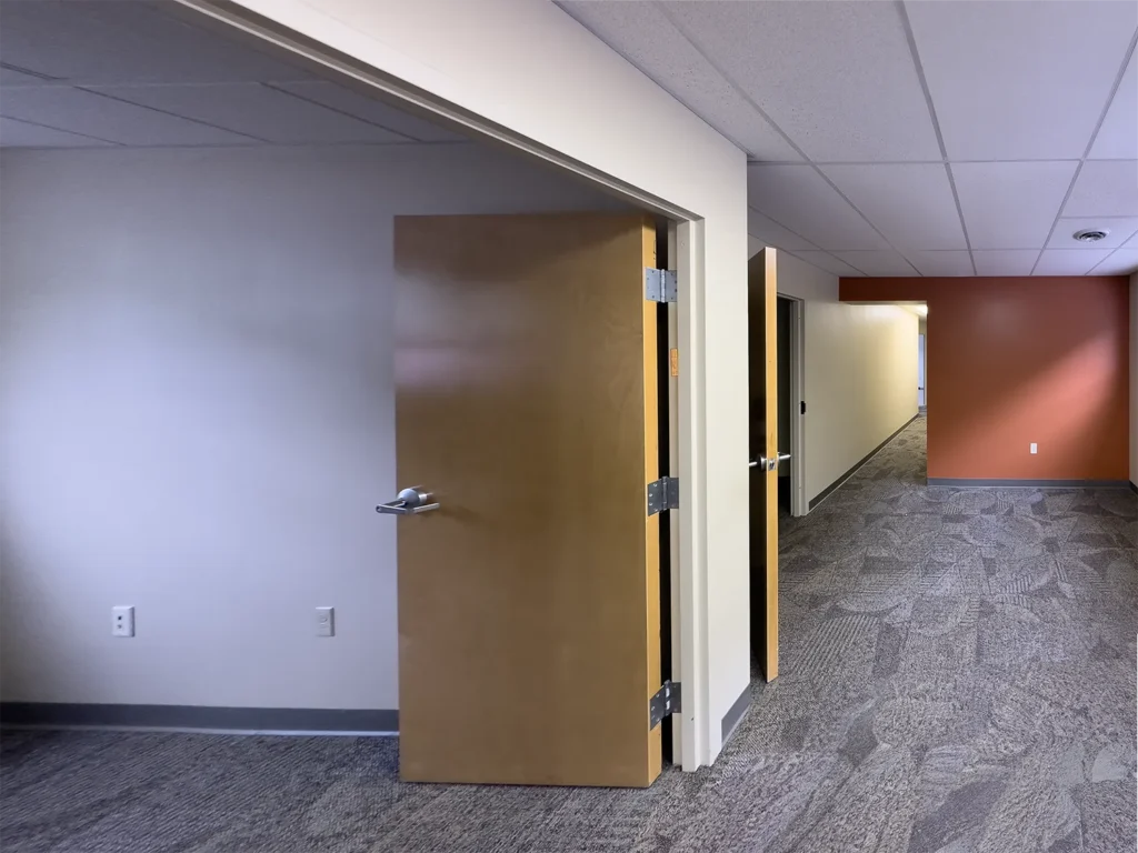 Nice, finished office space with open rooms off a connecting hallway