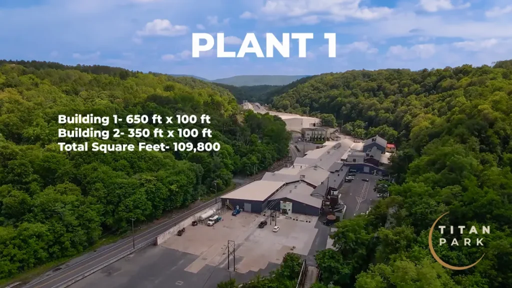 Titan Park Plant 1 aerial Image with building dimensions